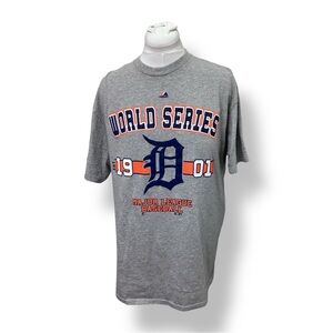 Majestic Mens Detroit Tigers Graphic Tee Baseball Commemorative World Series XL